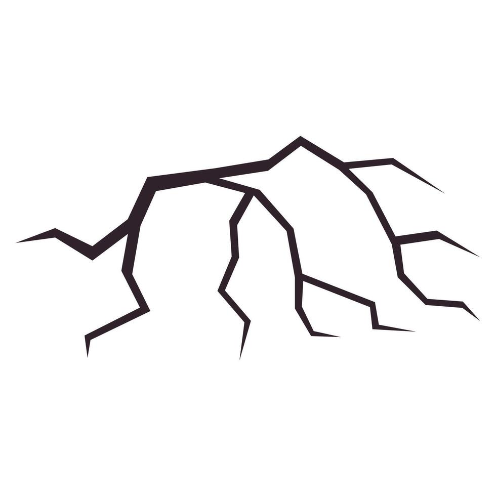 Broken wall with a crack. Textured damage. vector