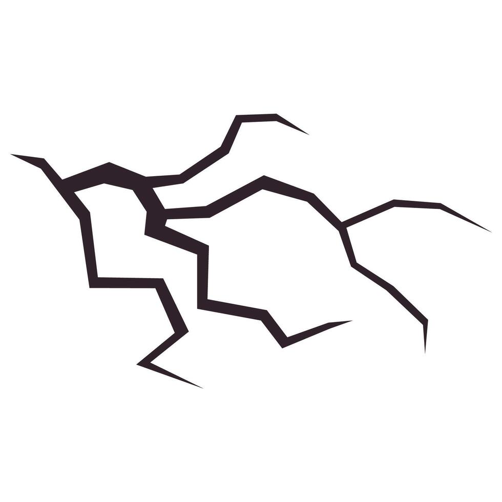 Broken wall. Breaks from earthquake. vector