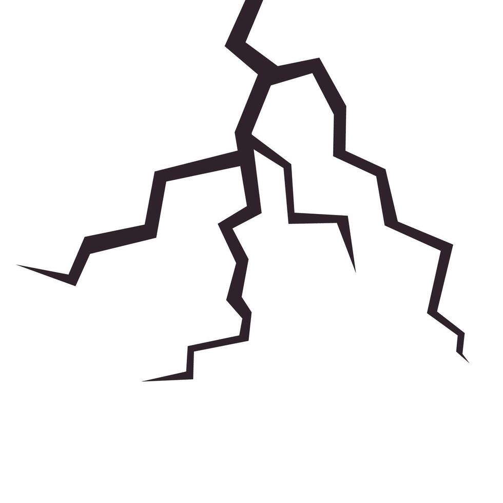 Broken wall with a crack. vector
