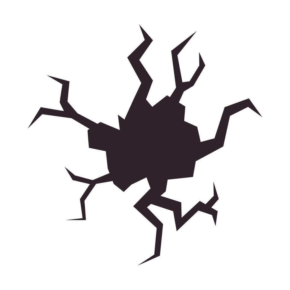 A hole in the ground with cracks vector