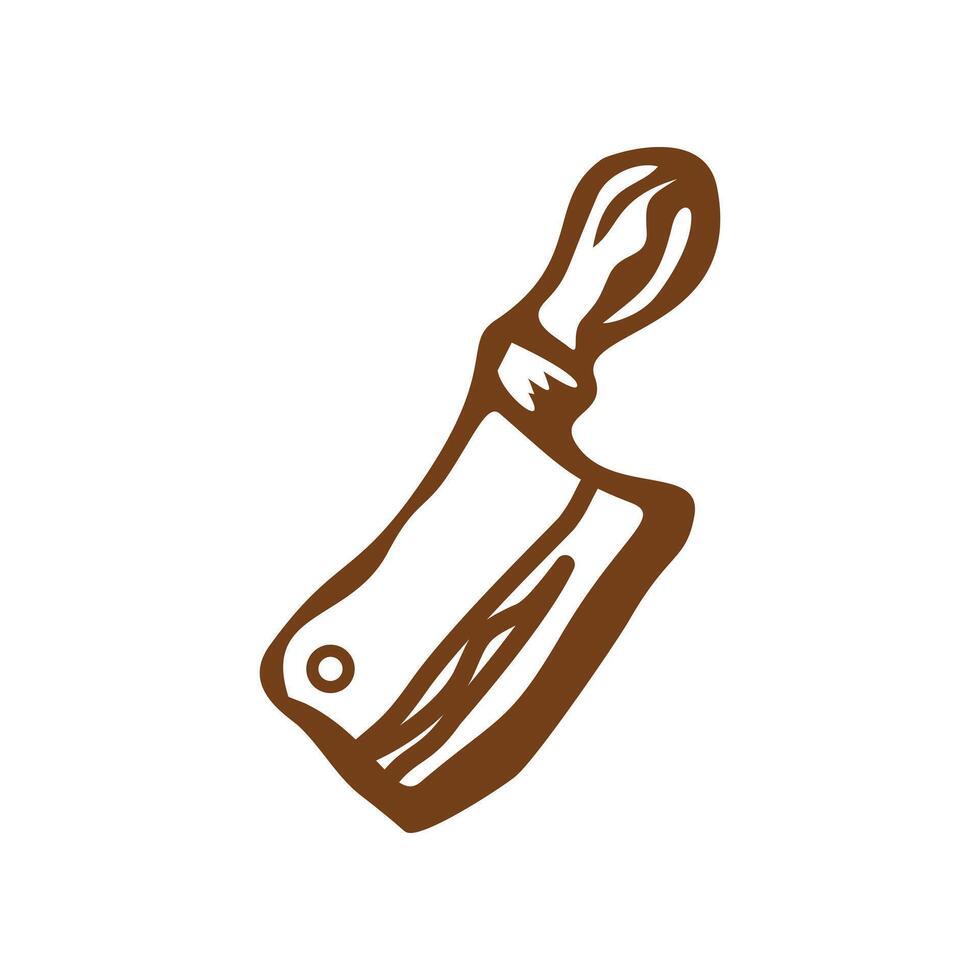 butcher knife icon logo design template vector