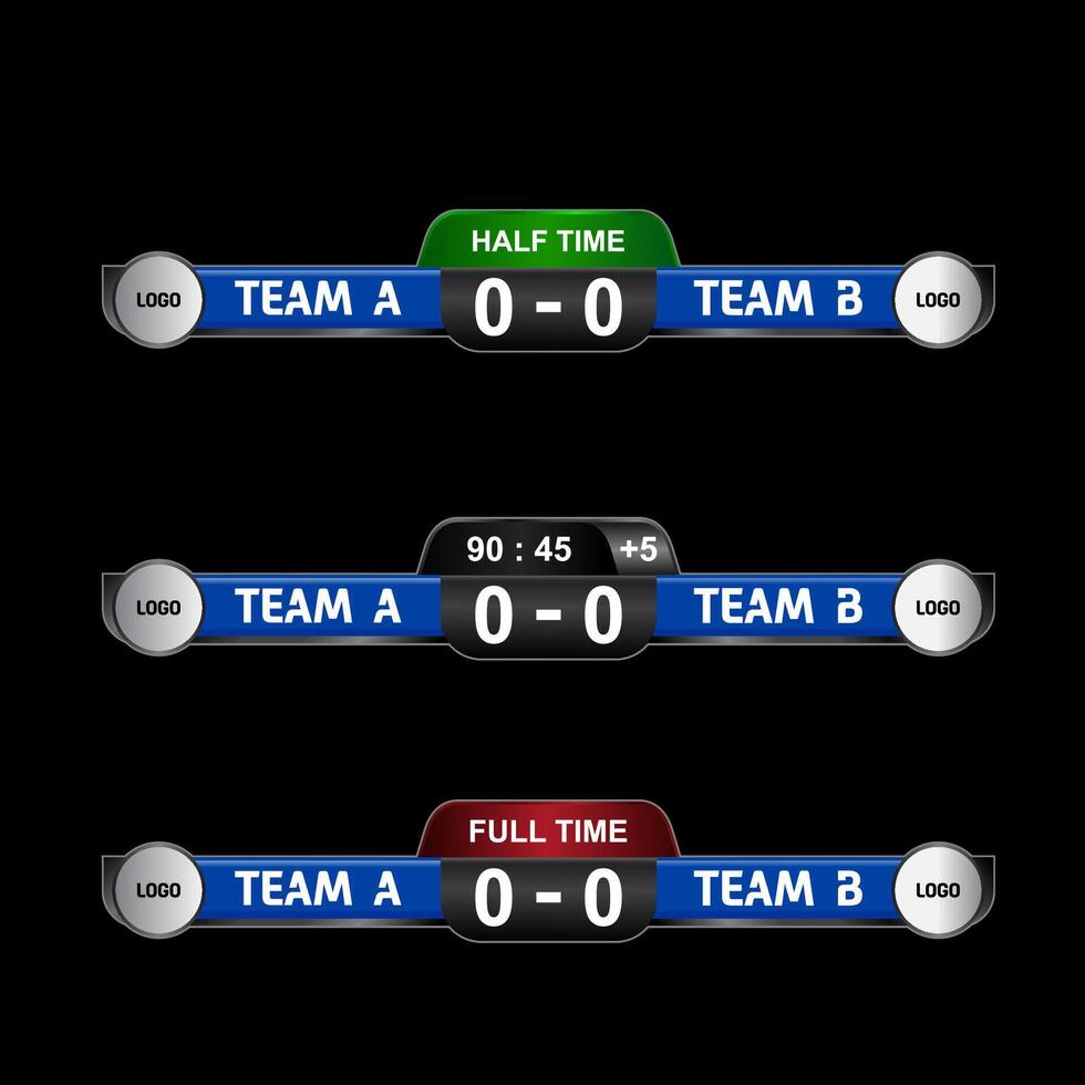 Scoreboard Broadcast Graphic and Lower Thirds Template for sport soccer and football, Scoreboard Soccer Competition design illustration vector