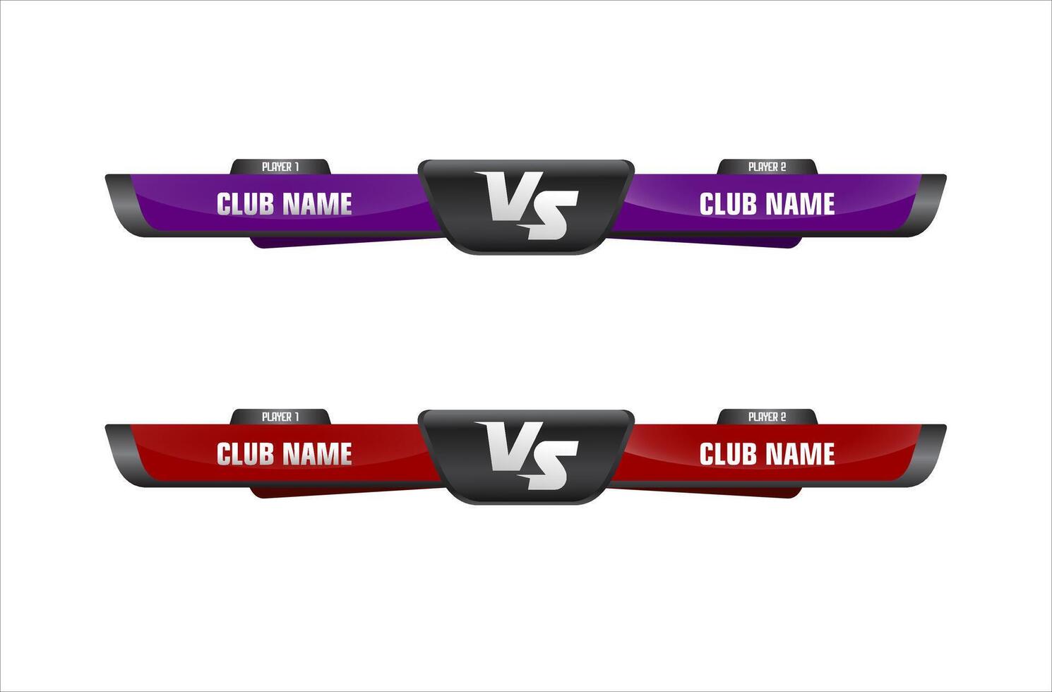VS Versus fight battle screen competition or comparison futuristic colorful gradient tournament lower third for soccer football sports abstract background. Game Player Versus Boardcast display vector