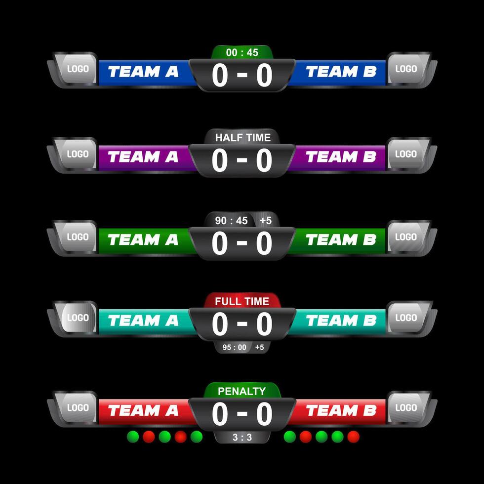 Sport Competition Scoreboard Modern Design for Lower Third Television Broadcast Graphic Template. Soccer Scoreboard Television design illustration. vector