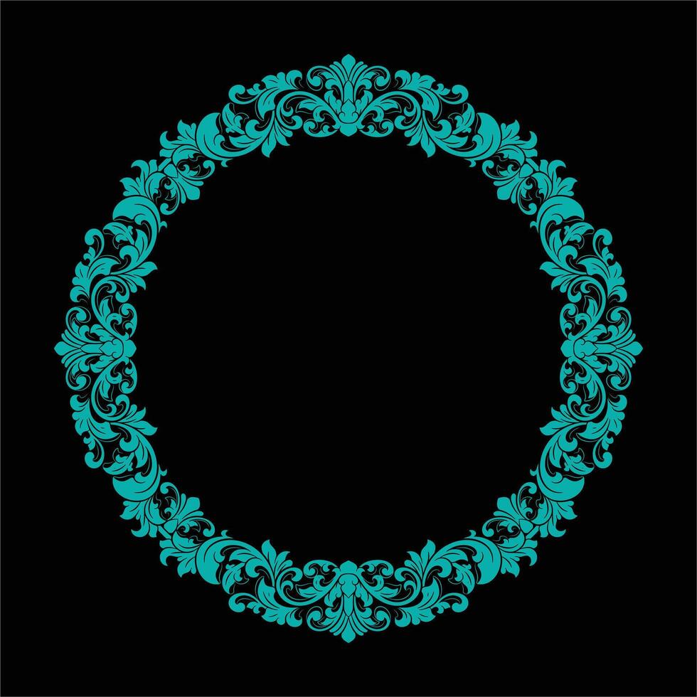 beautiful engraved circle ornament vector