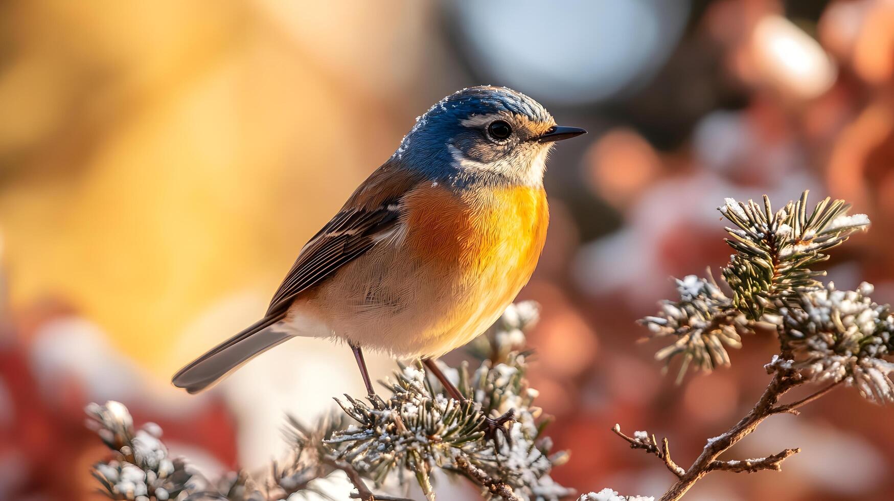 A small bird with orange photo