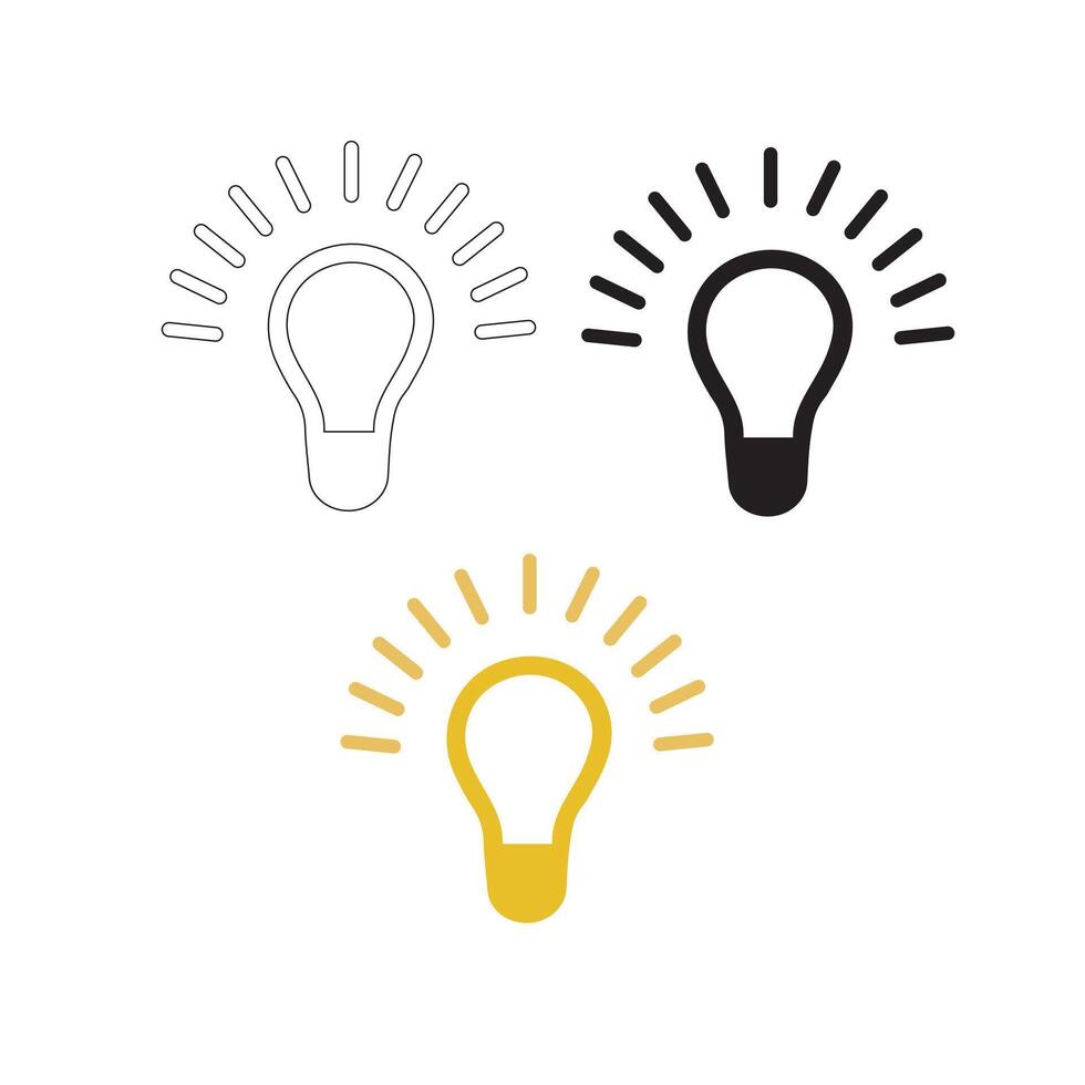 Light Bulb Icon Outline Art On White Background vector