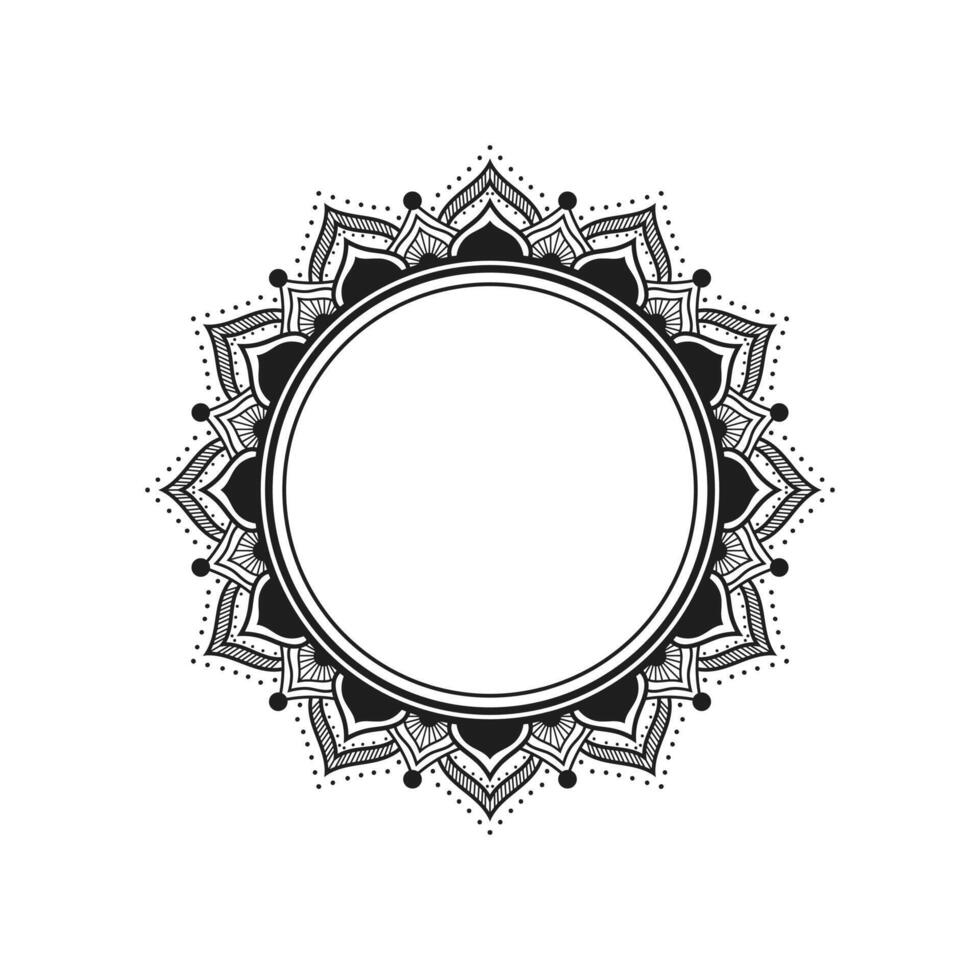 Elegant Gray Mandala Circle Border Design vector