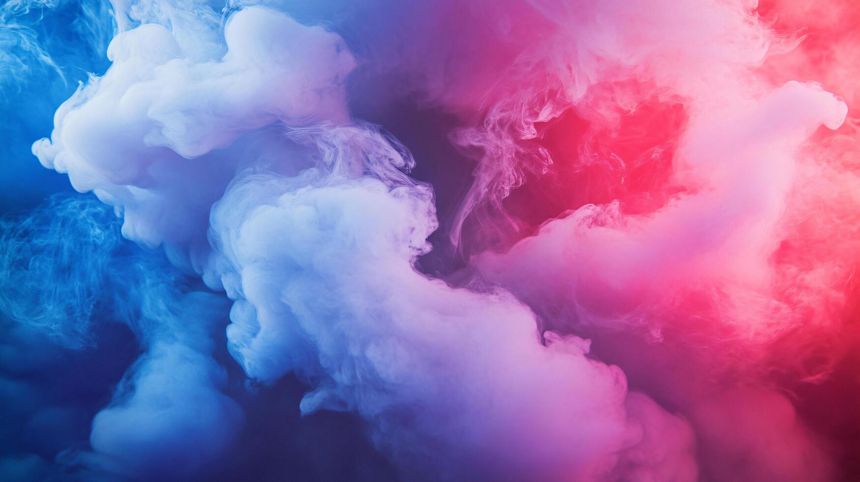 A colorful cloud of smoke with blue, red and purple hues photo