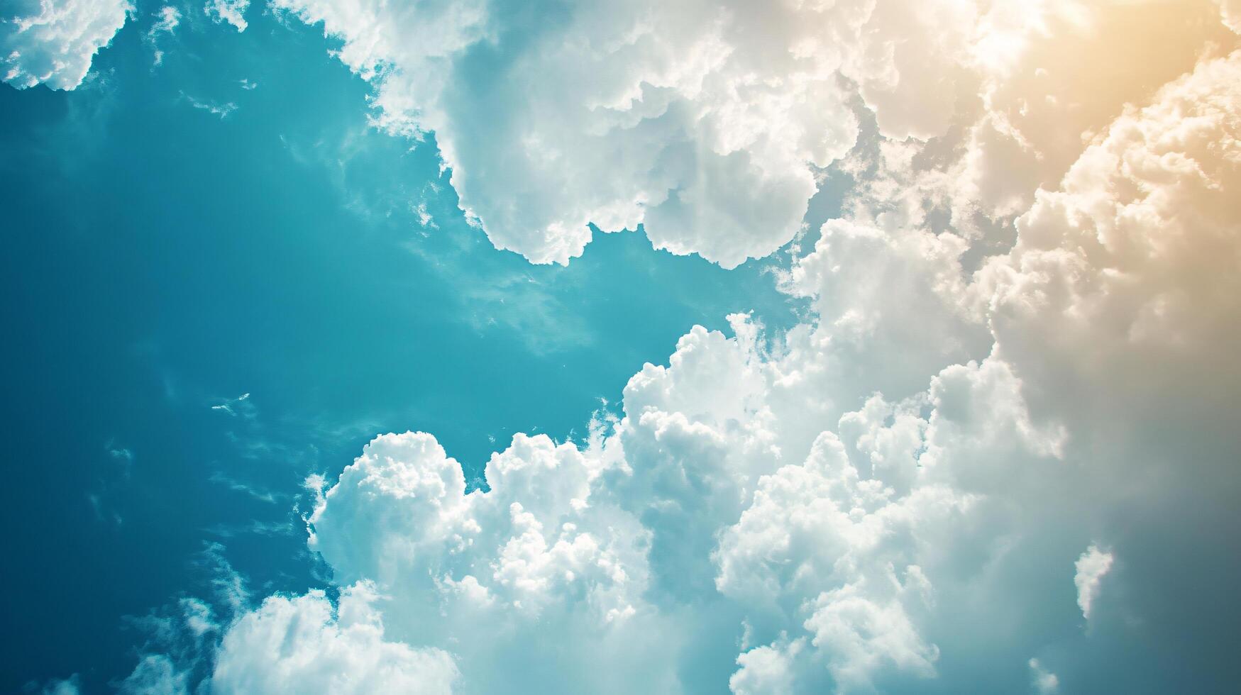 The sky is blue and cloudy photo
