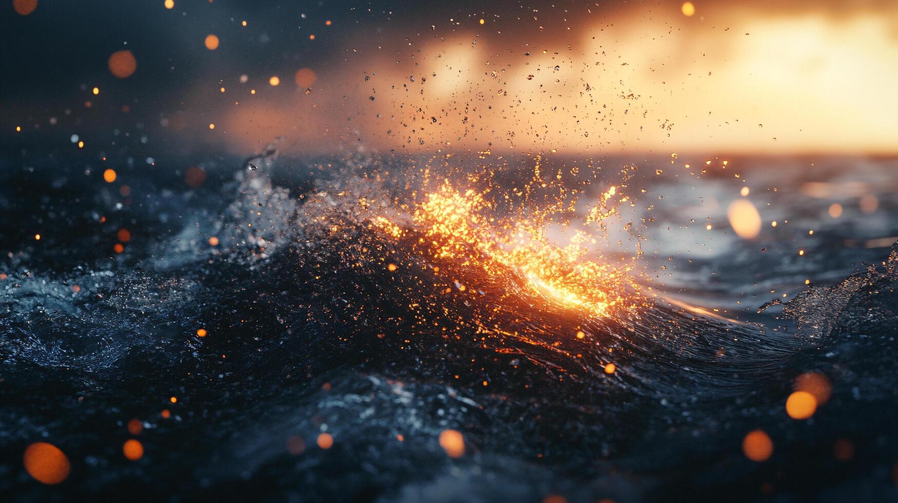 A splash of water with a lot of fire in it photo