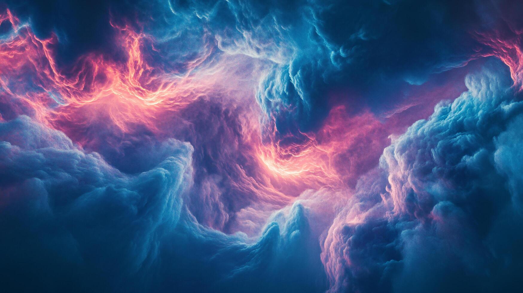 A colorful space scene with a blue and pink cloud photo