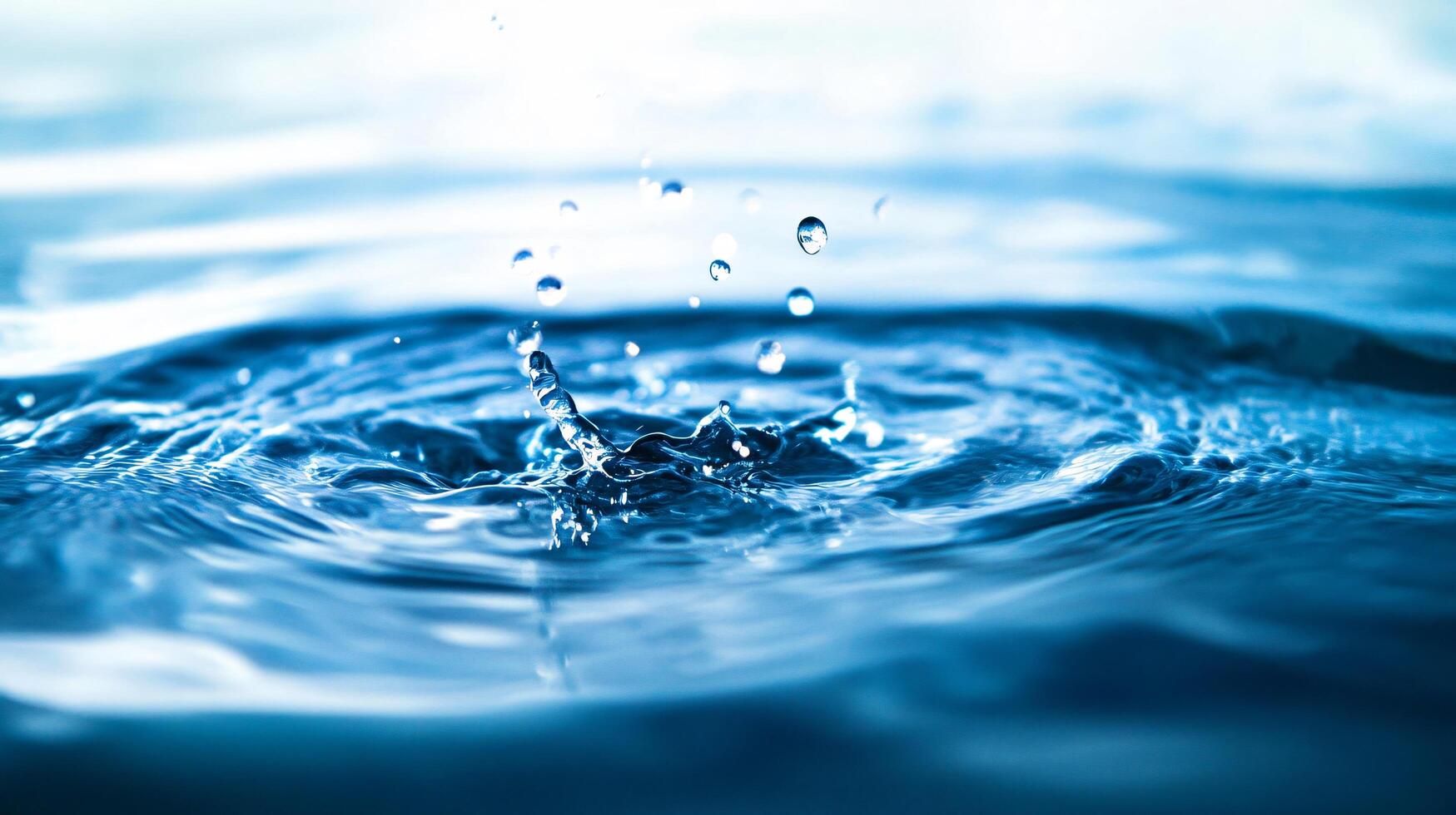 A drop of water falls into a large body of water photo