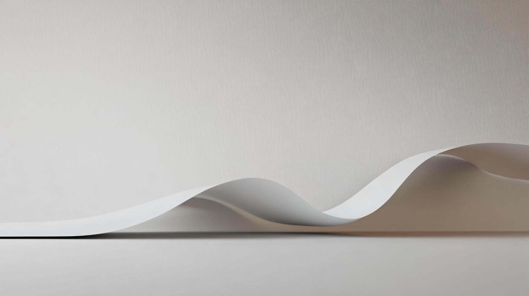 A white wall with a white paper wave on it photo