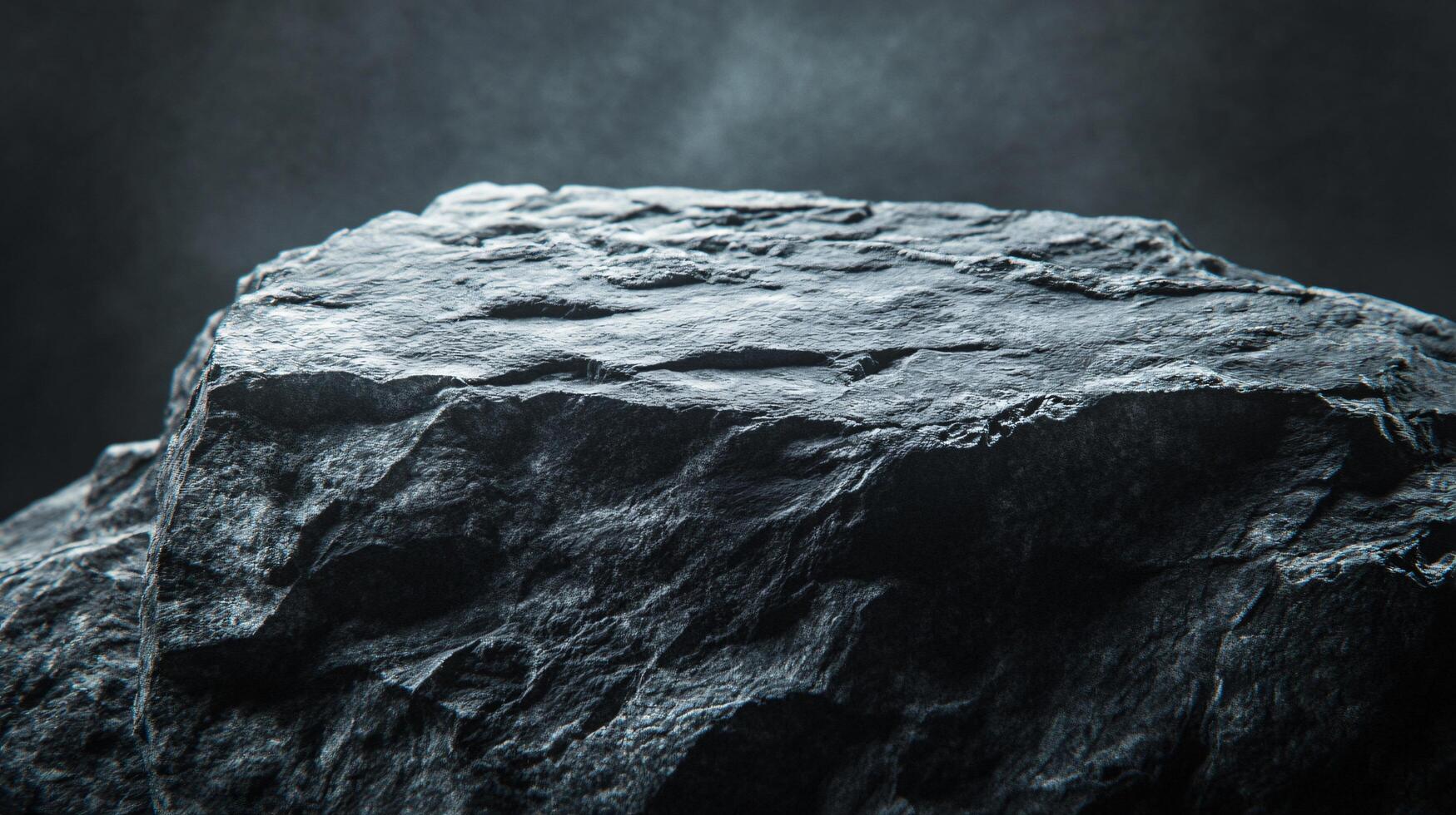 A large rock with a lot of texture and a dark color photo