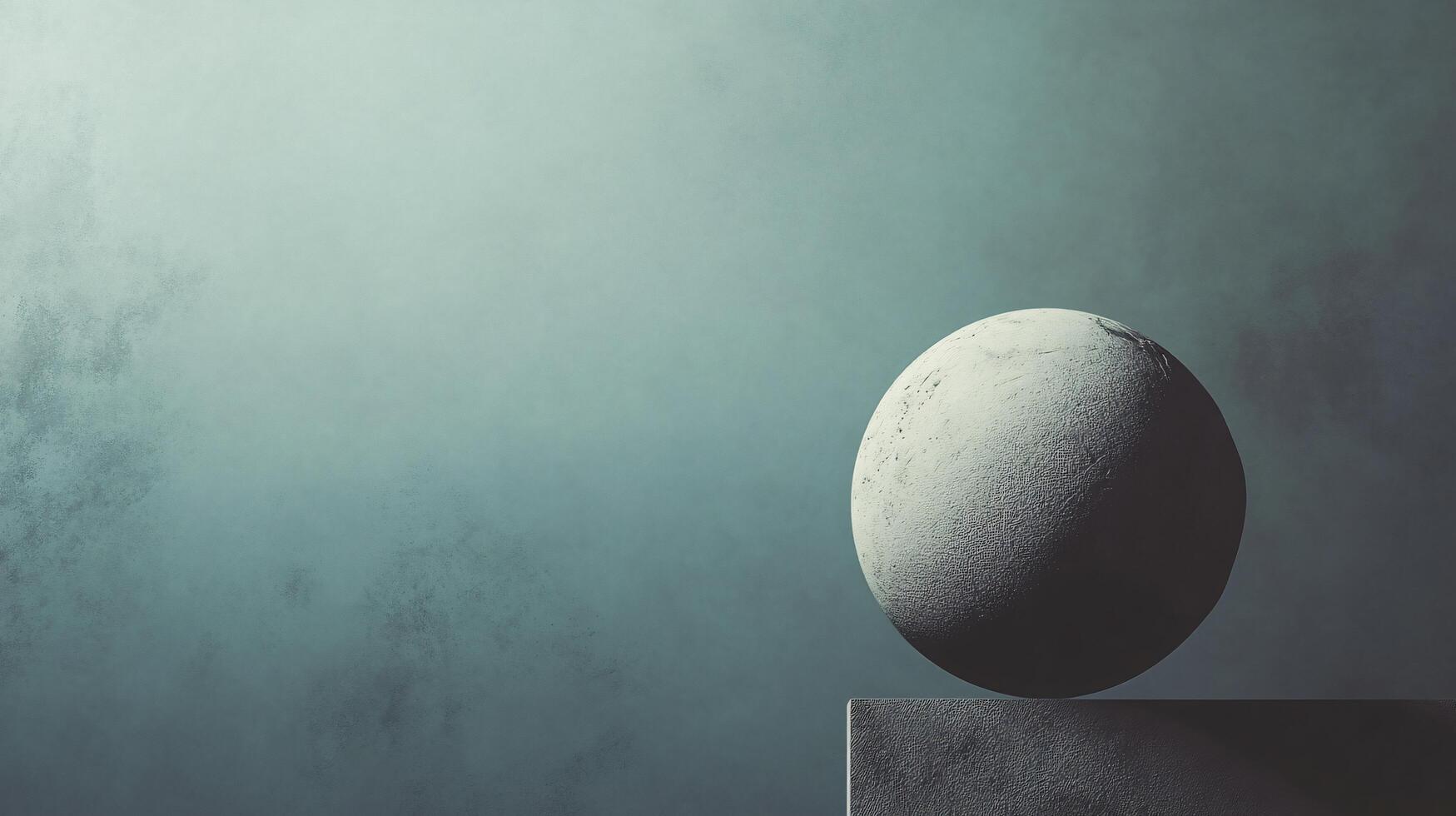 A grey and white egg sits on a stone ledge photo