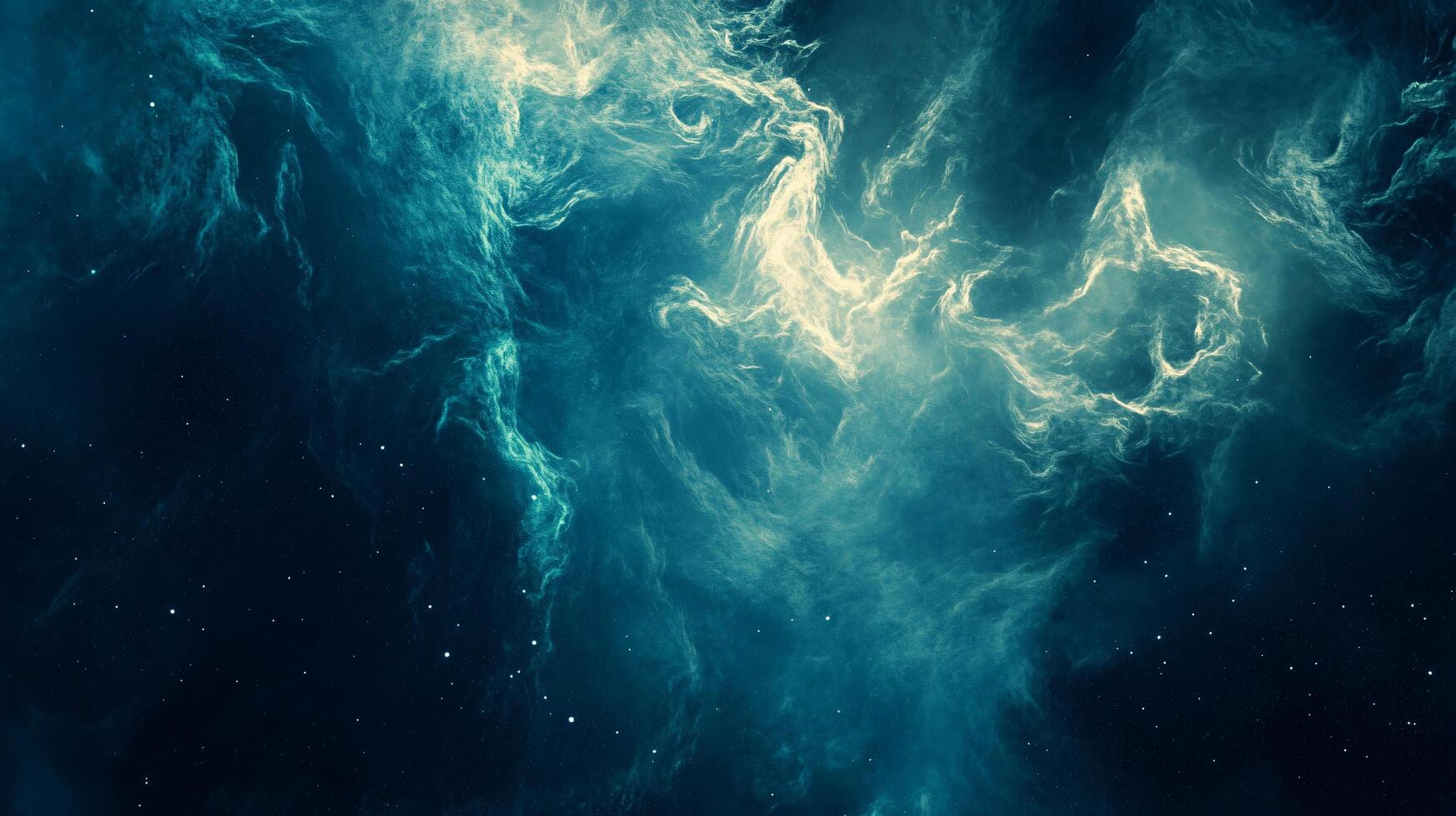 A blue and white space with a lot of stars and a spiral shape photo