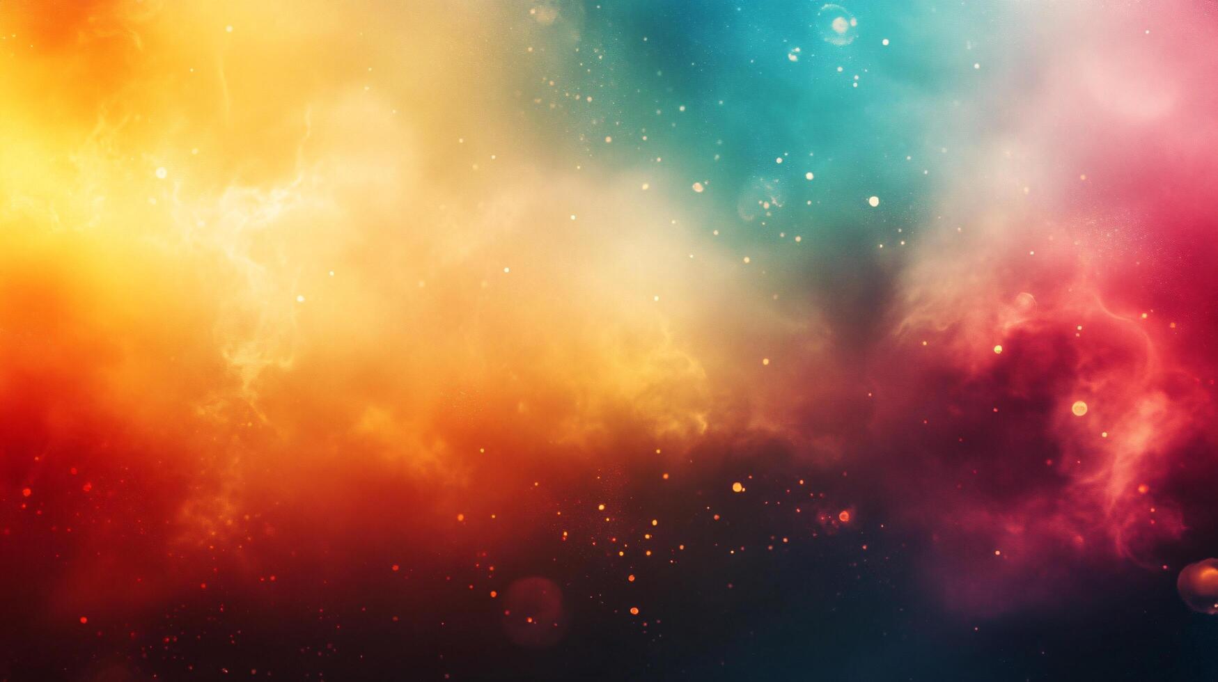 A colorful background with a lot of stars and a bright yellow spot photo