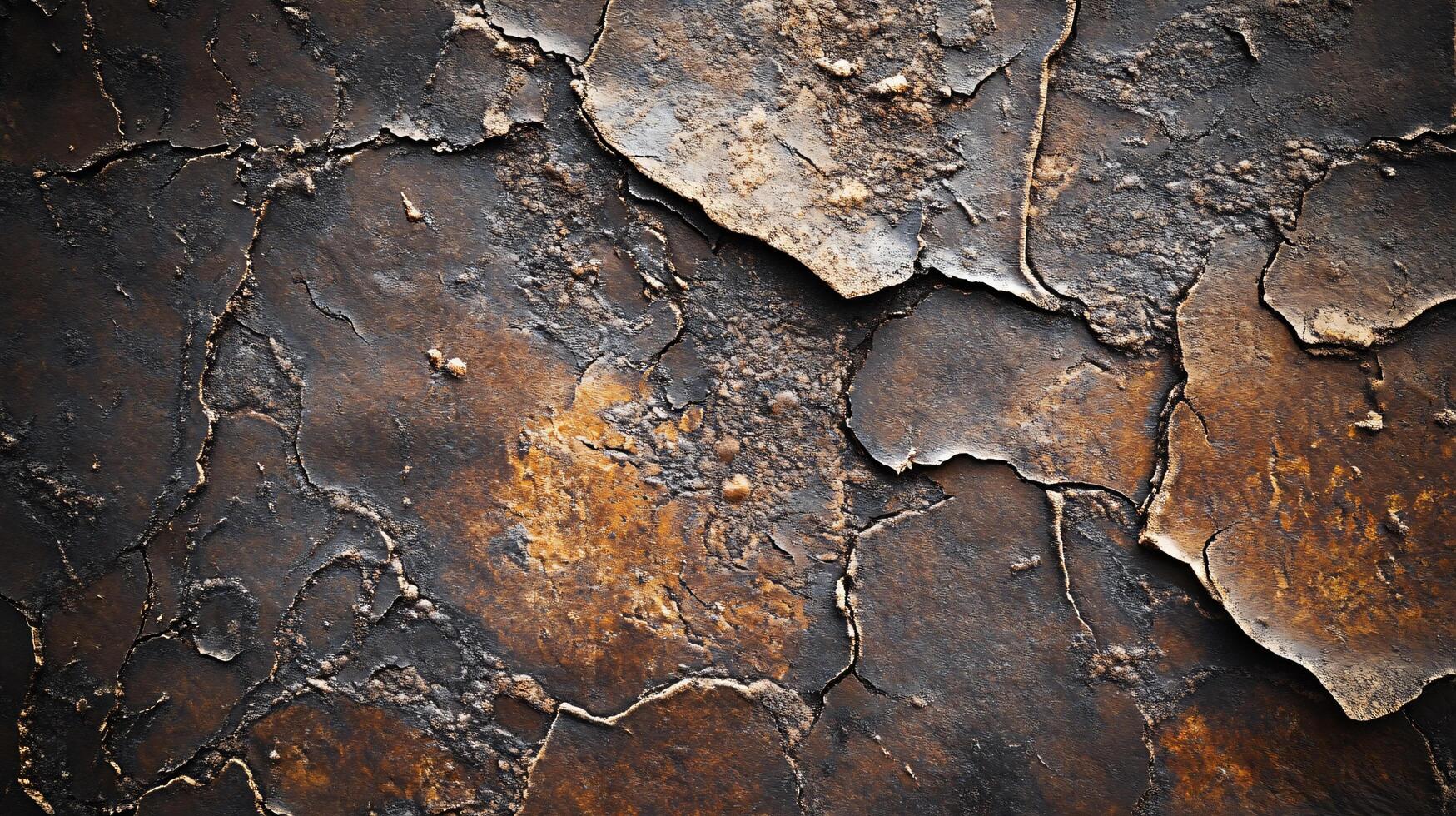 The image is of a rock with cracks and holes in it photo