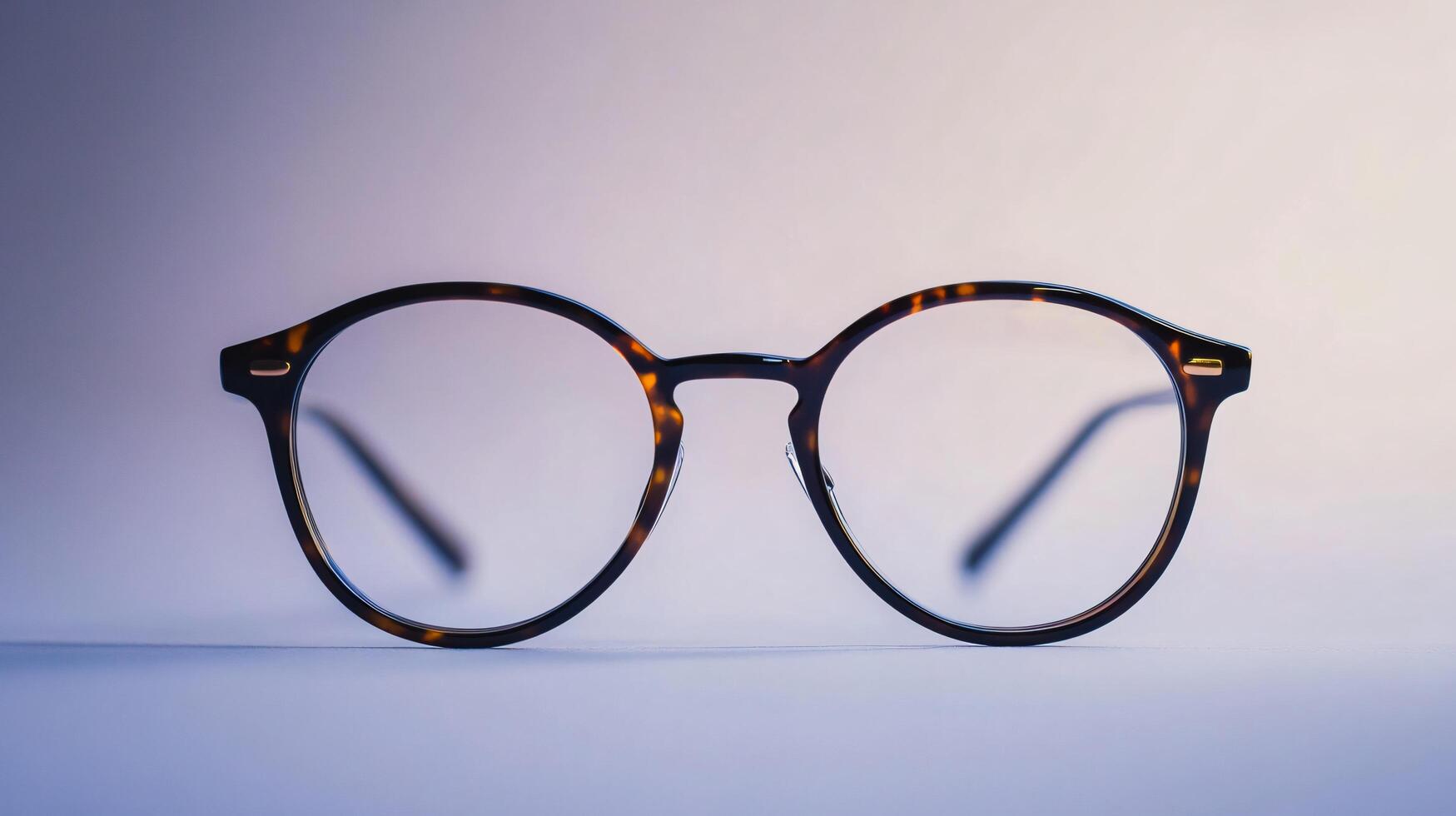 A pair of glasses with a brown frame and a brown lens photo