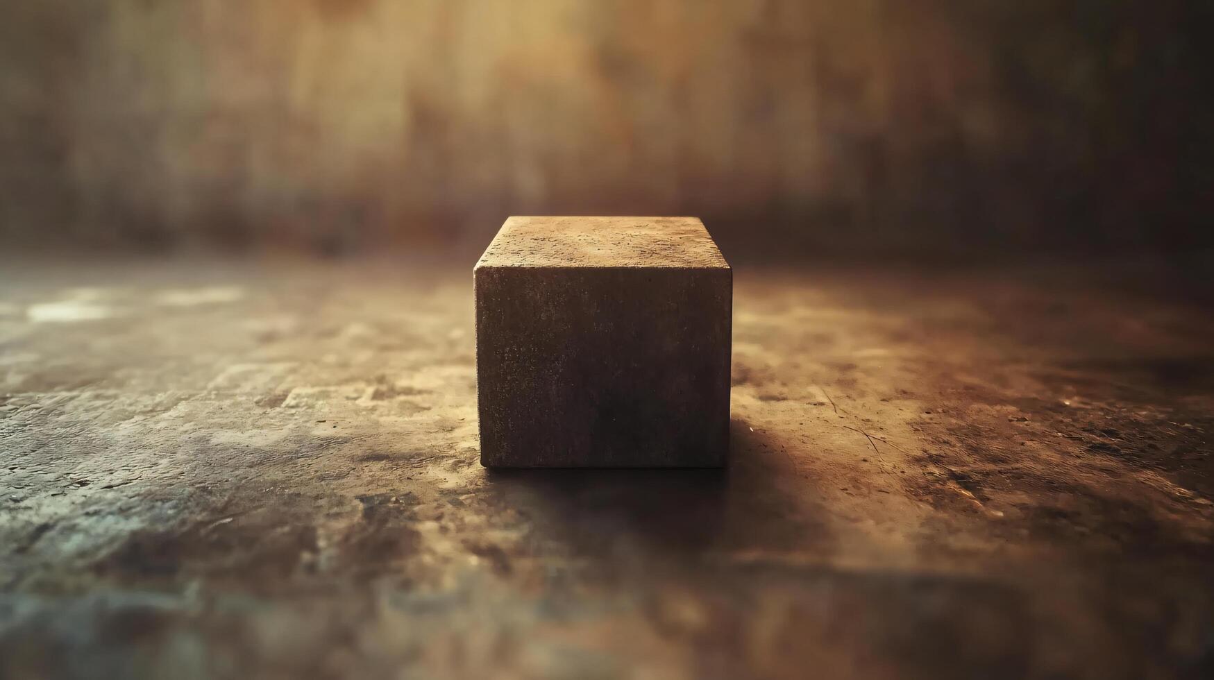 A small box is sitting on a grey surface photo