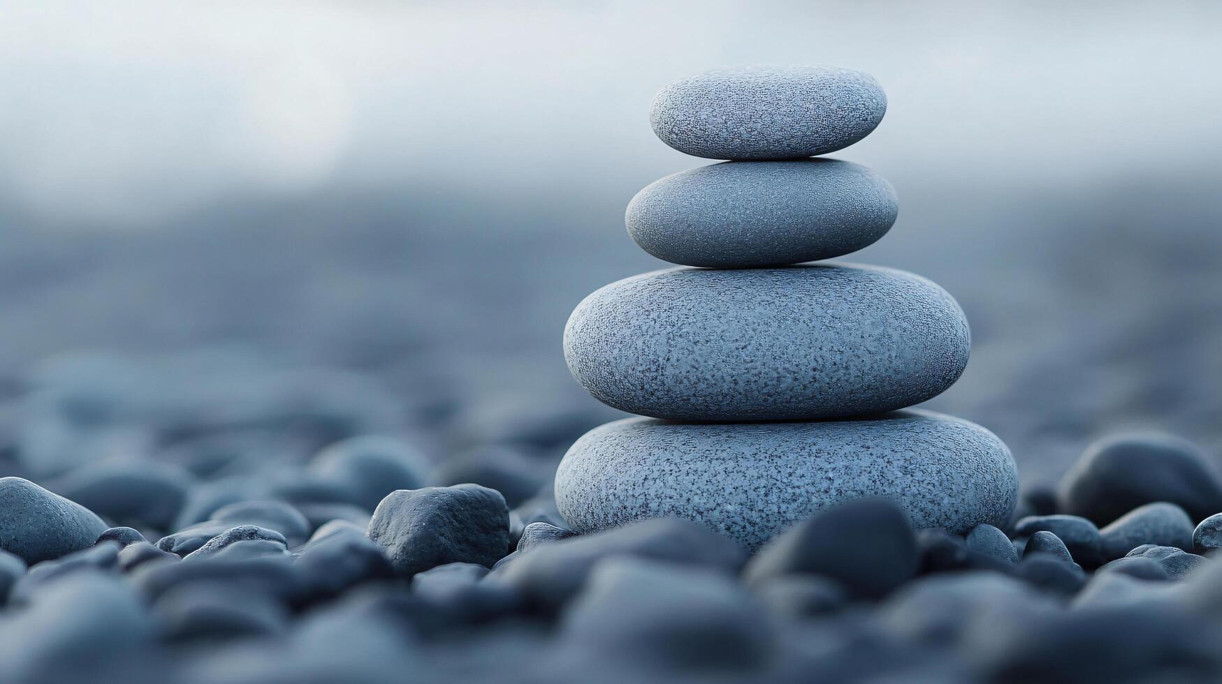 A stack of rocks on a beach photo