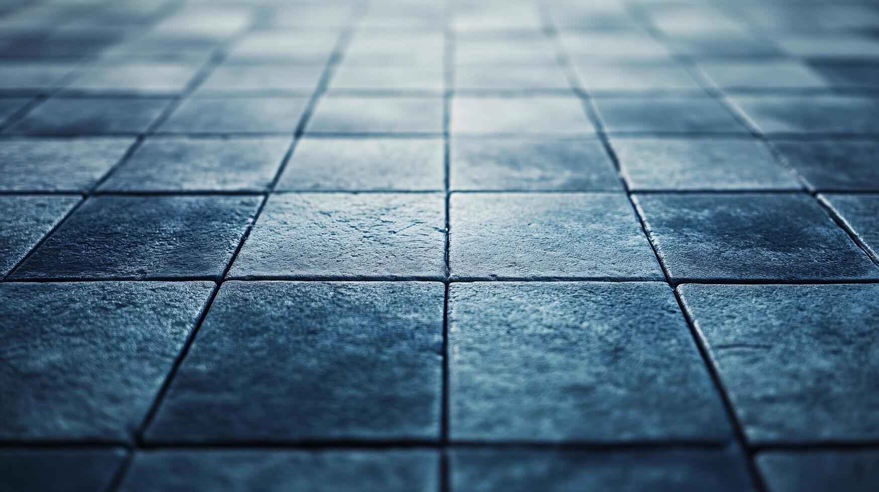 A blue tile floor with a pattern of squares photo
