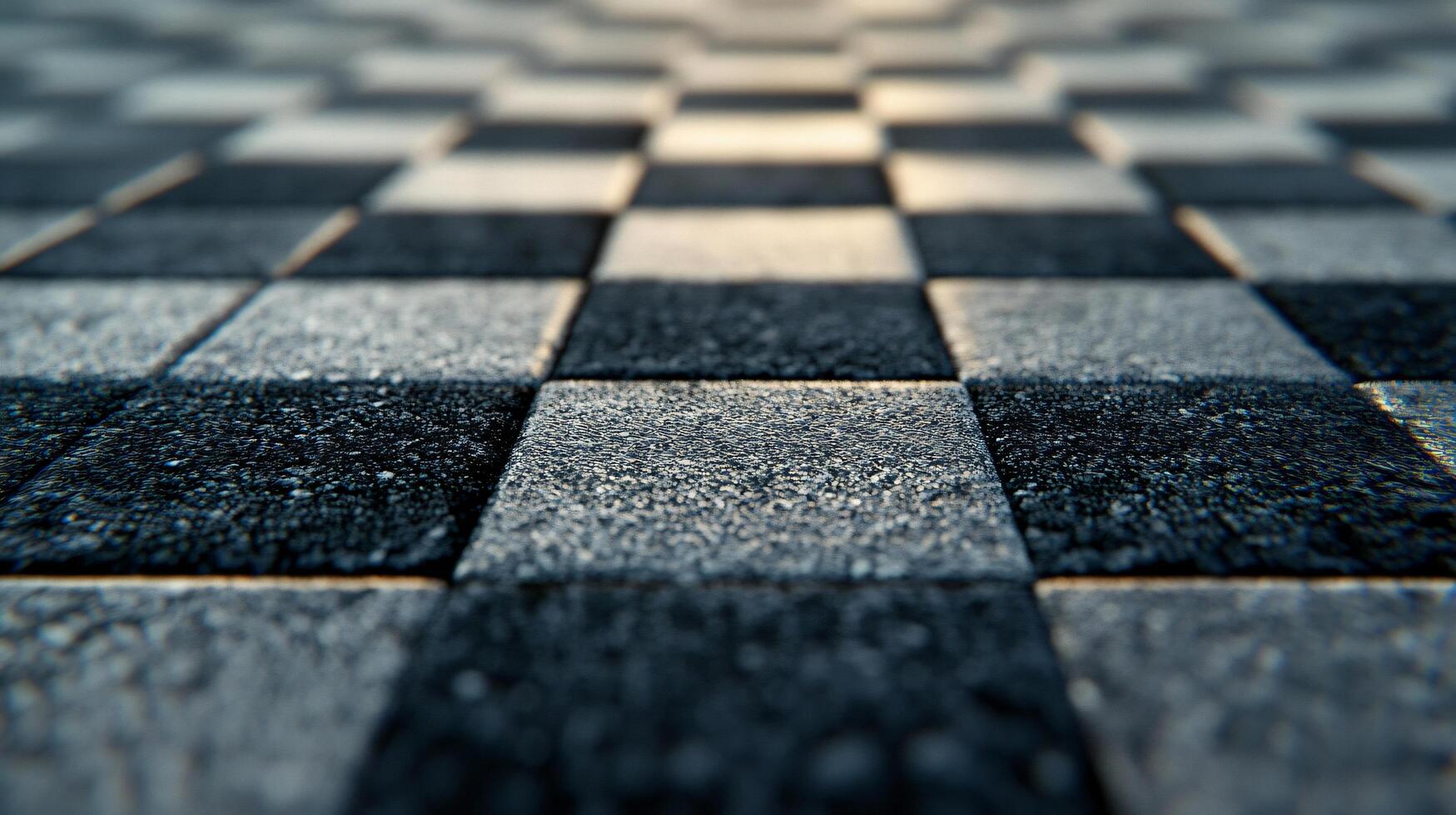 A close up of a checkered floor with a black and white pattern photo