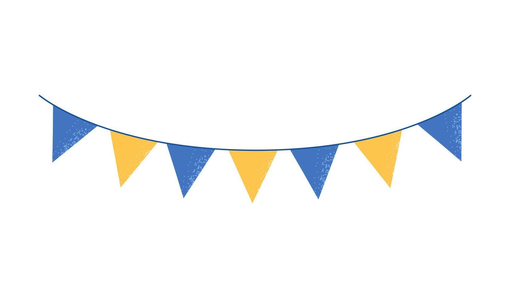 Garland with flags for Happy Hanukkah. Flat illustration isolated on white background. vector