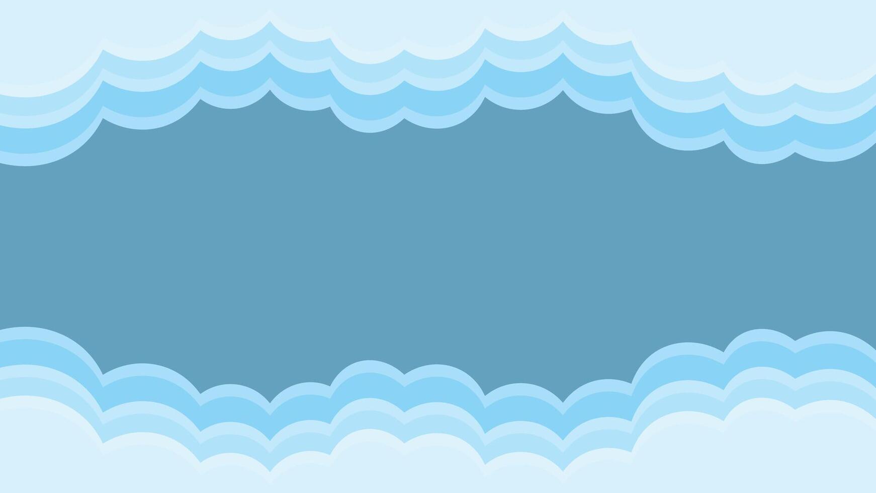 Minimalist Sky Cloud Background in Gradient Blue vector