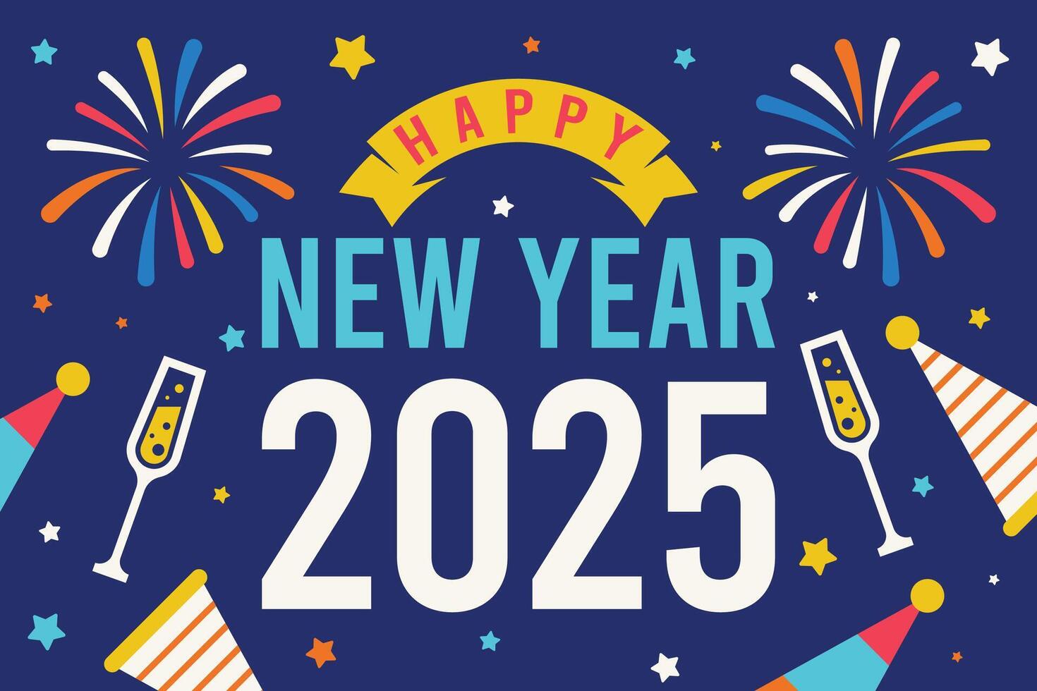 Happy new year 2025 background illustration vector