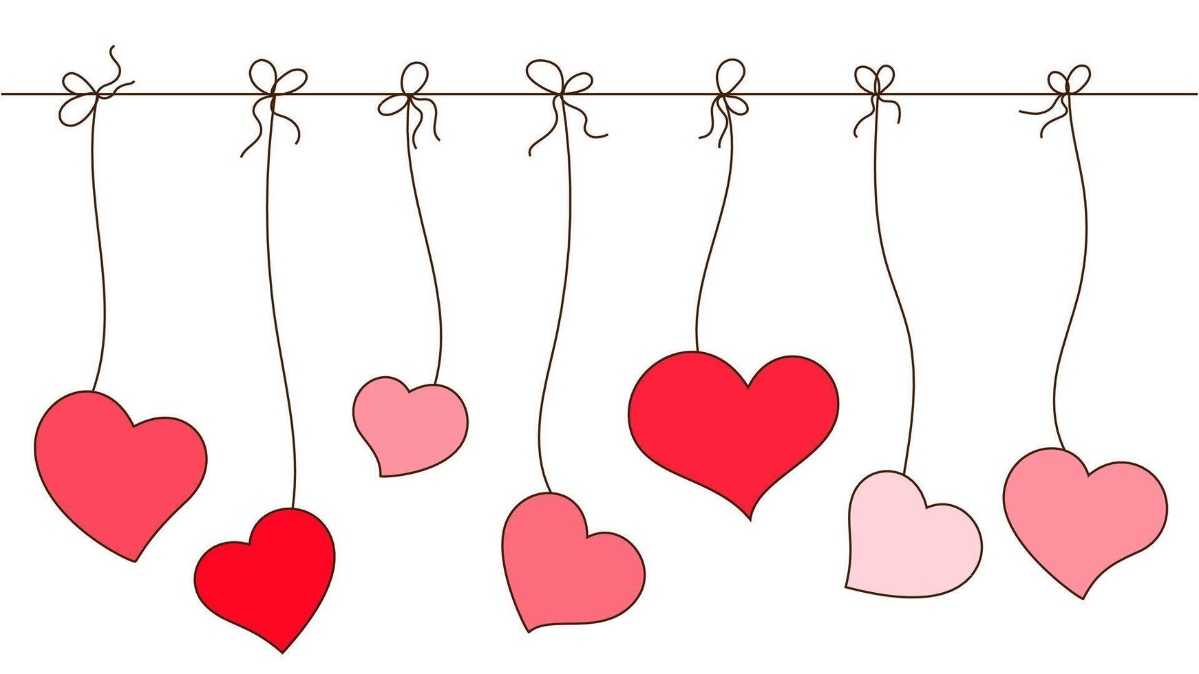 Hanging hearts clip art vector