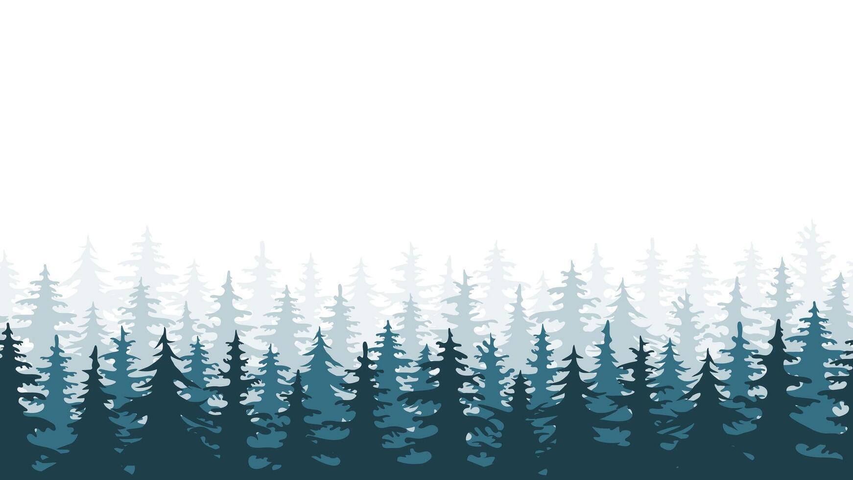 fir trees silhouette vector