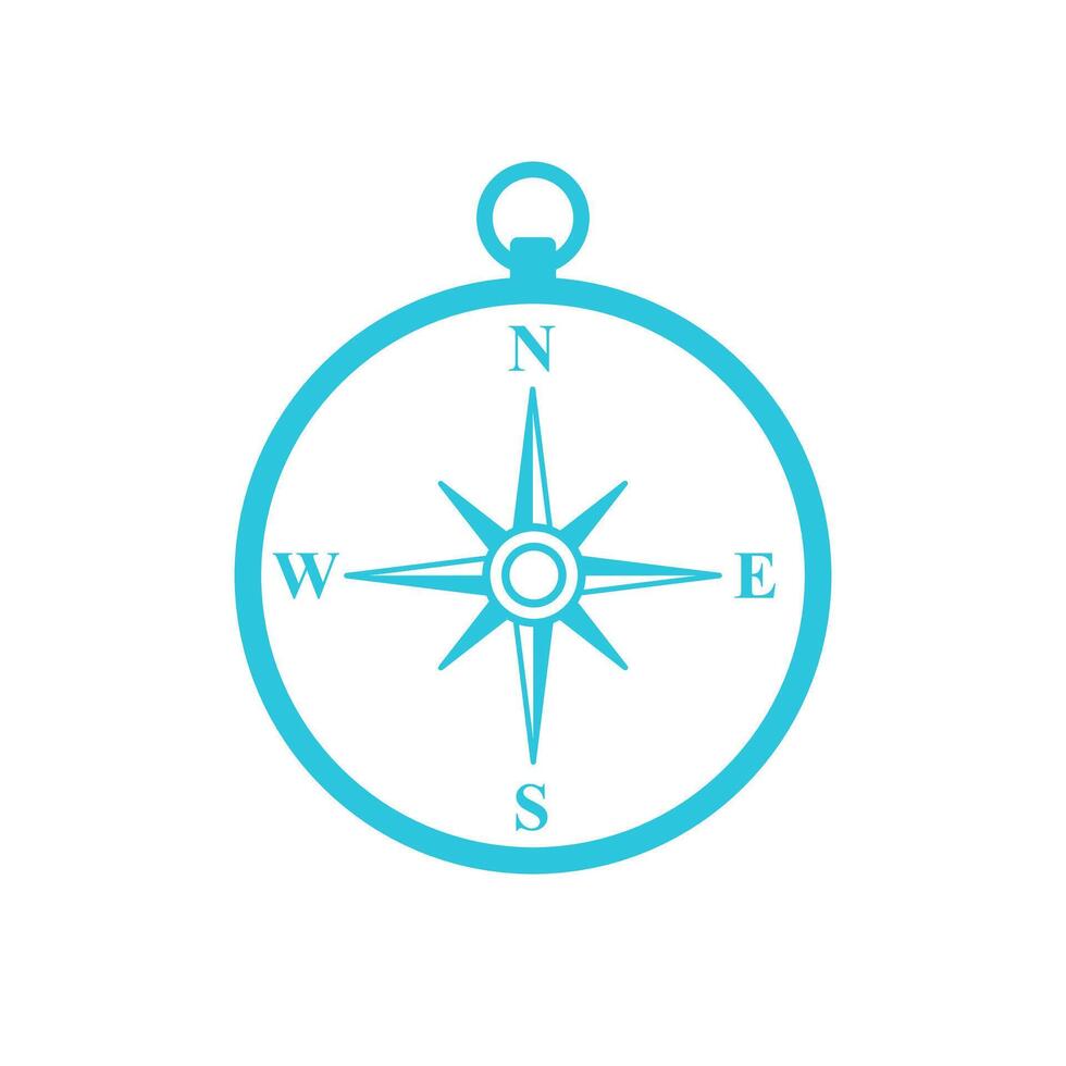 Compass, Navigator icon. Isolated on white background. From blue icon set. vector