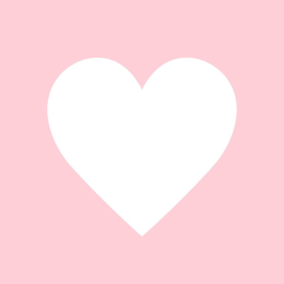 Sweet Simplicity, White Heart Centered on Pink background vector