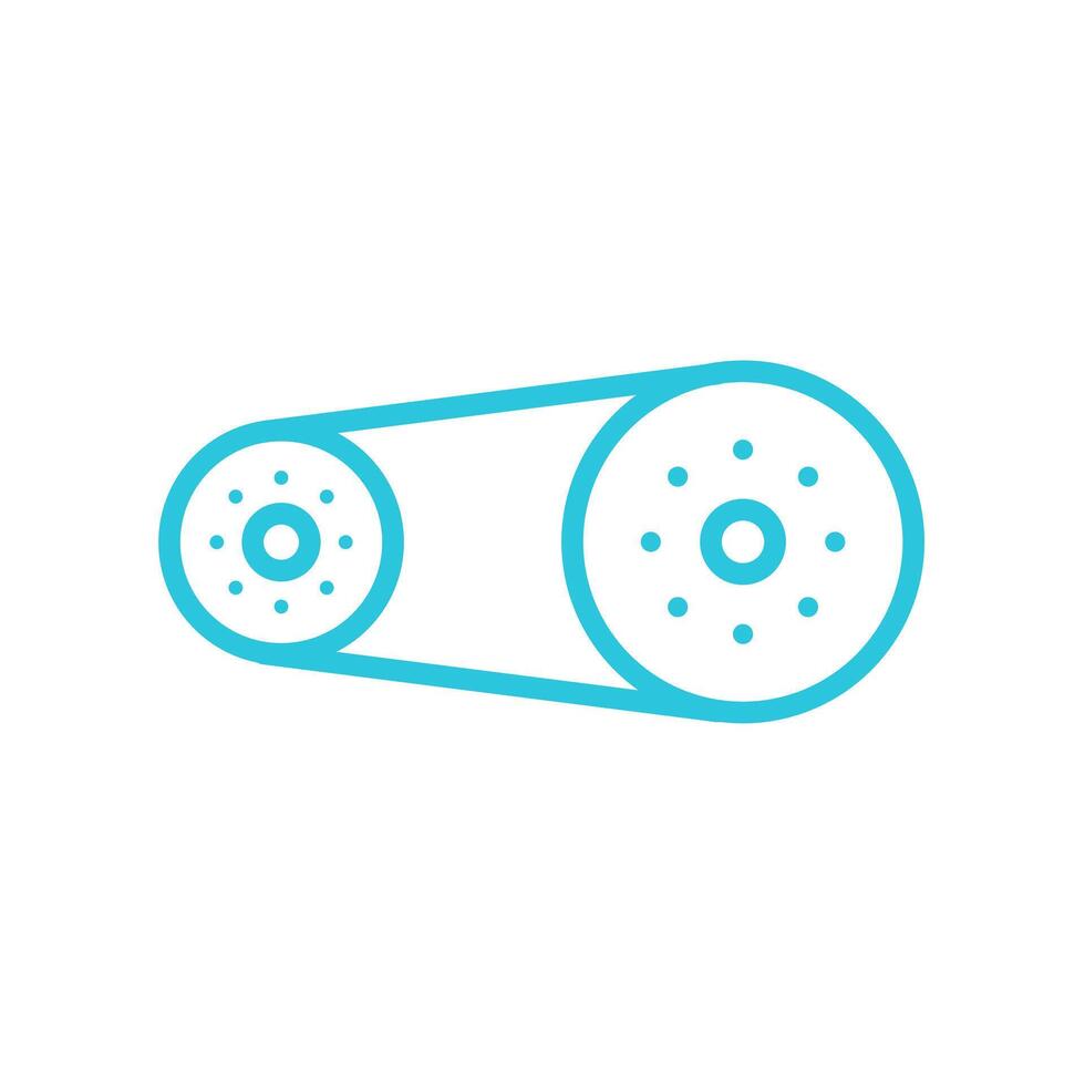 Machine belt icon. Isolated on white background. From blue icon set. vector