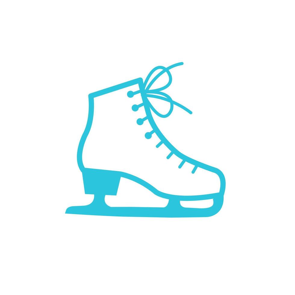 Winter ice skate icon. Isolated on white background. Blue icon set. vector
