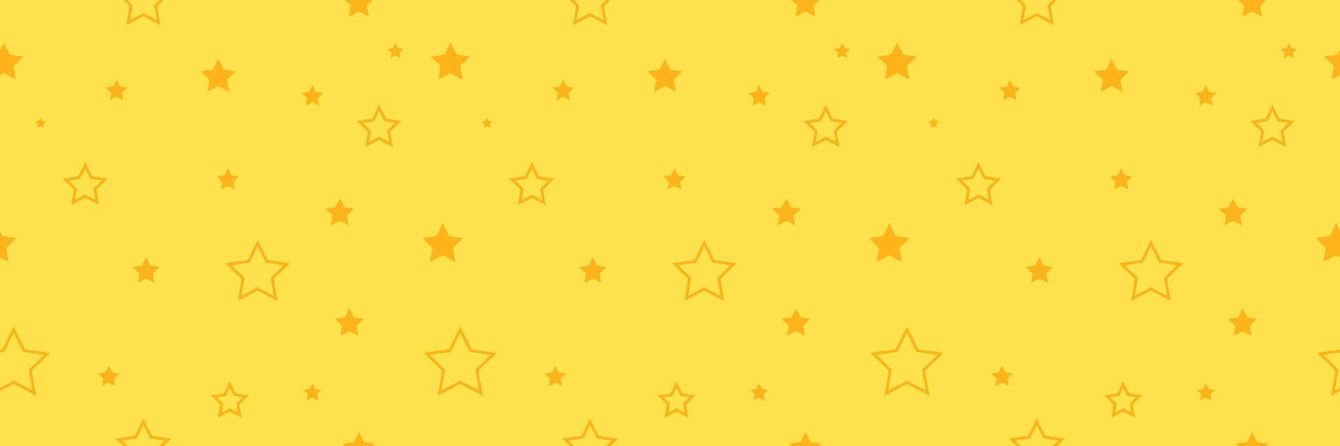Stars web banner seamless pattern, endless texture background vector