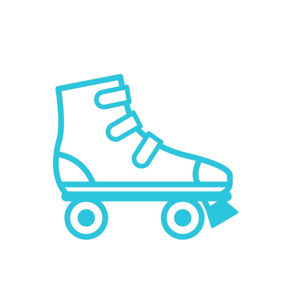 Recreational Men's Skating Icon. Isolated on white background. Blue icon set. vector
