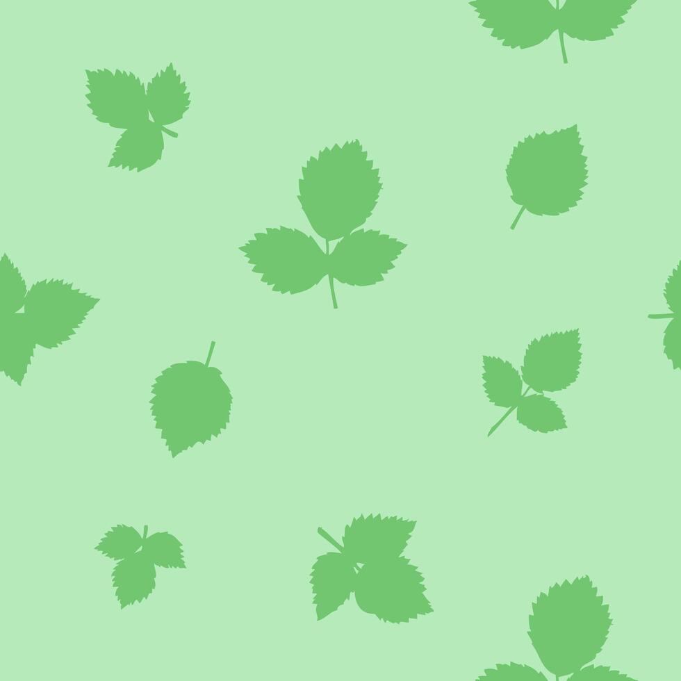 Organic green leaves seamless pattern vector