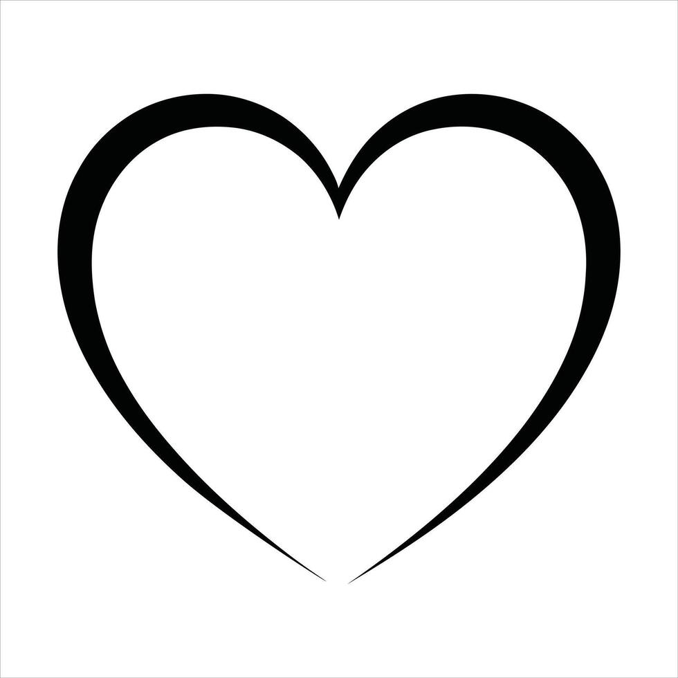 Simple Black Heart Shape on White Background vector