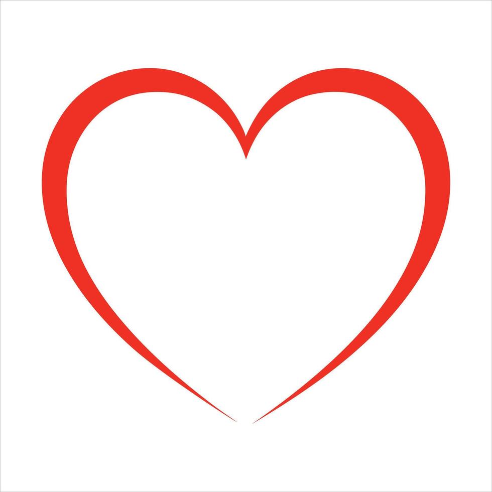 Simple Red Heart Shape Icon vector