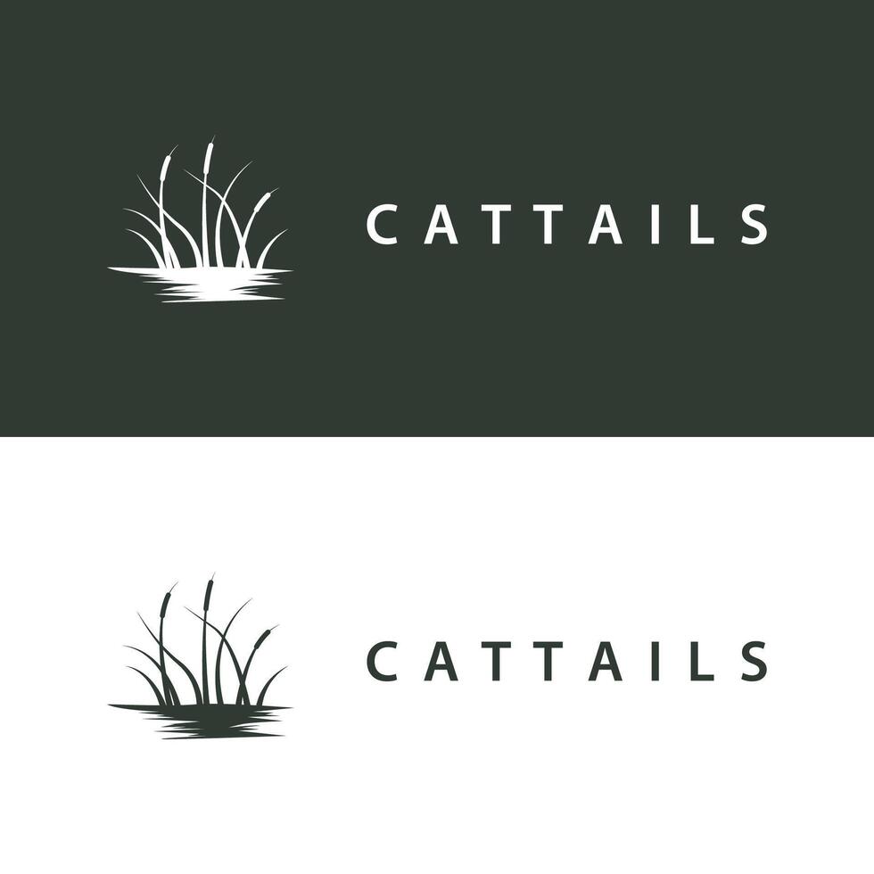 logo cattails design vector