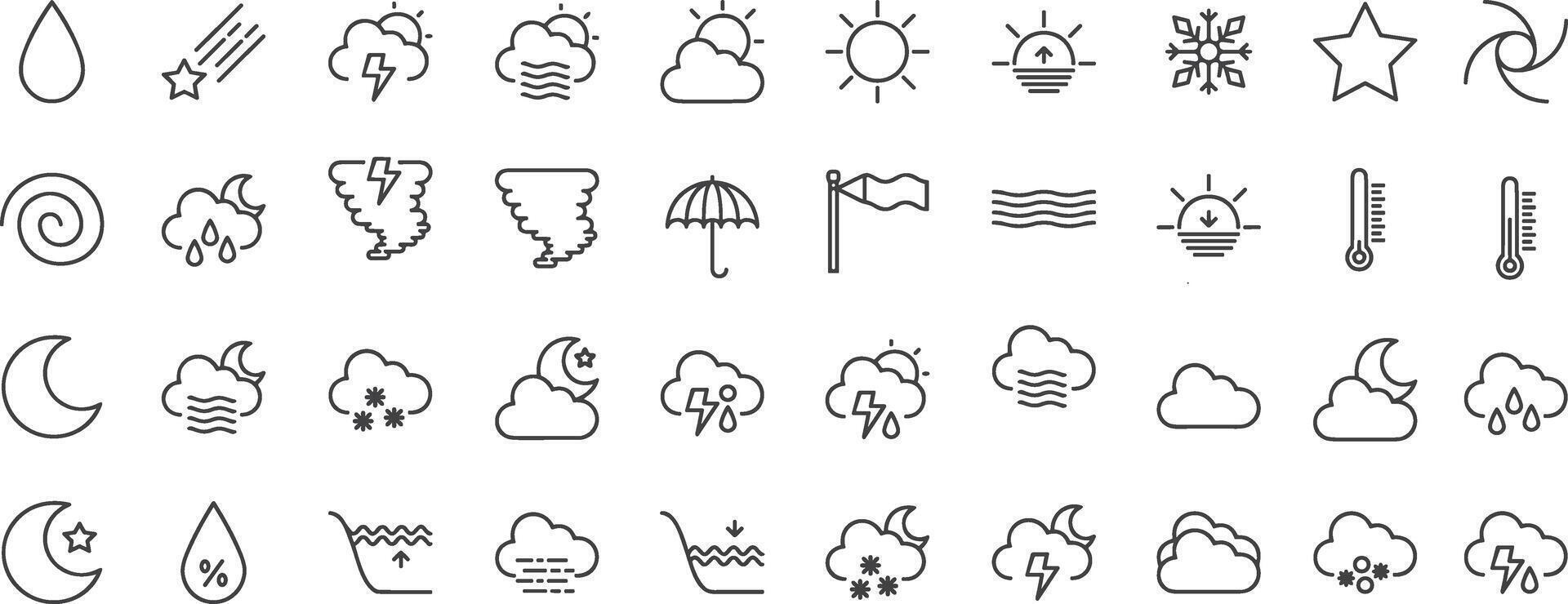 Weather Icons line Set. vector