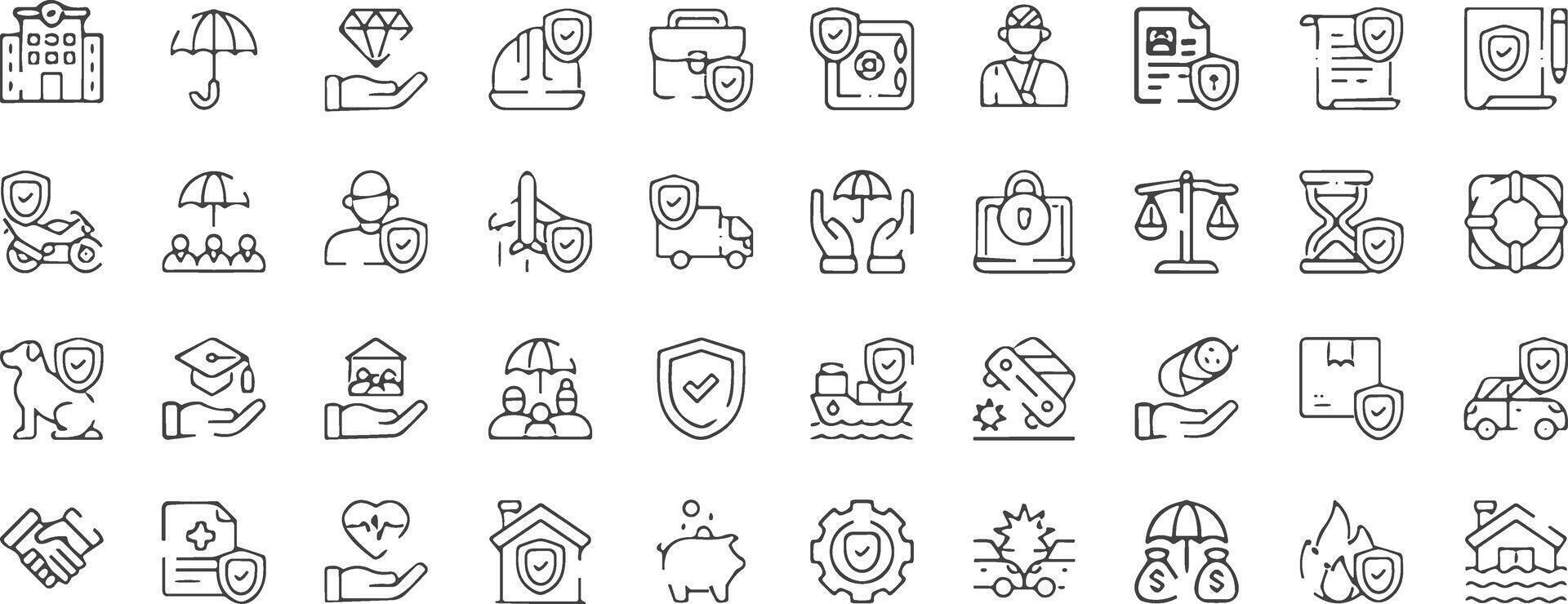 Safety line Icons Set. vector