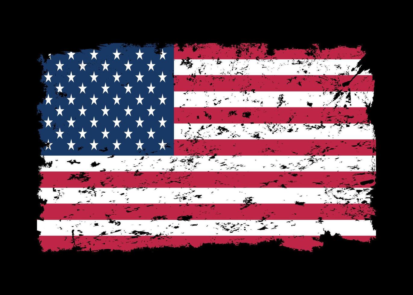 USA Grunge Vintage Flag Design. vector
