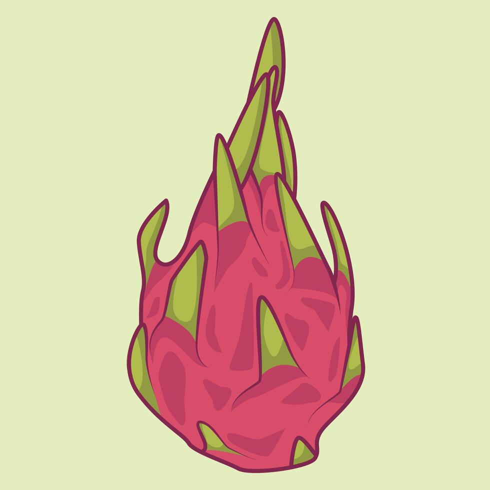 summer tropical fruit for healthy lifestyle red dragon fruit whole fruit vector