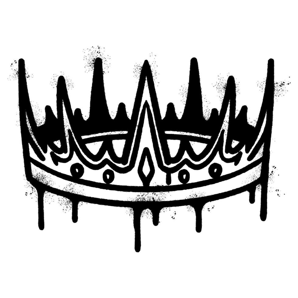 graffiti spray crown icon isolated on white background. vector