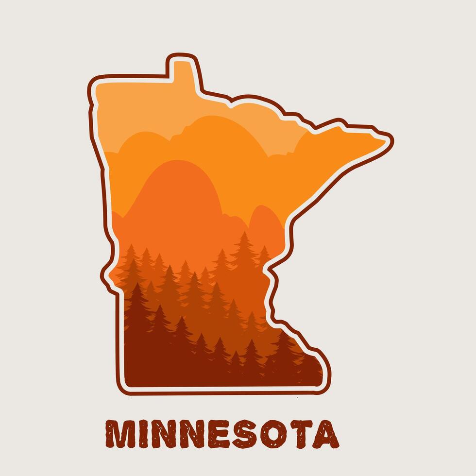 Minnesota Forest with Sunset Scenery vector