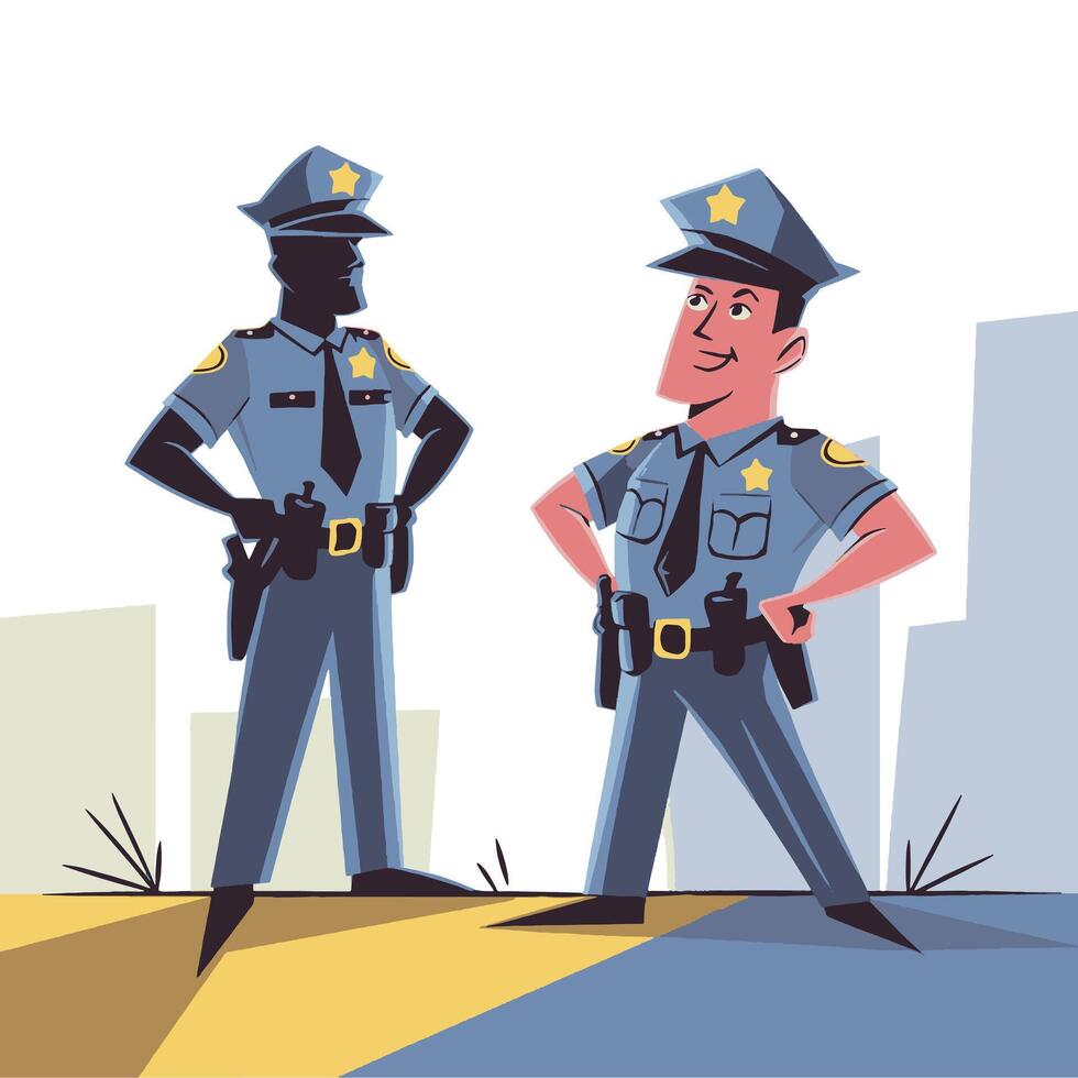 City life Police officer vector